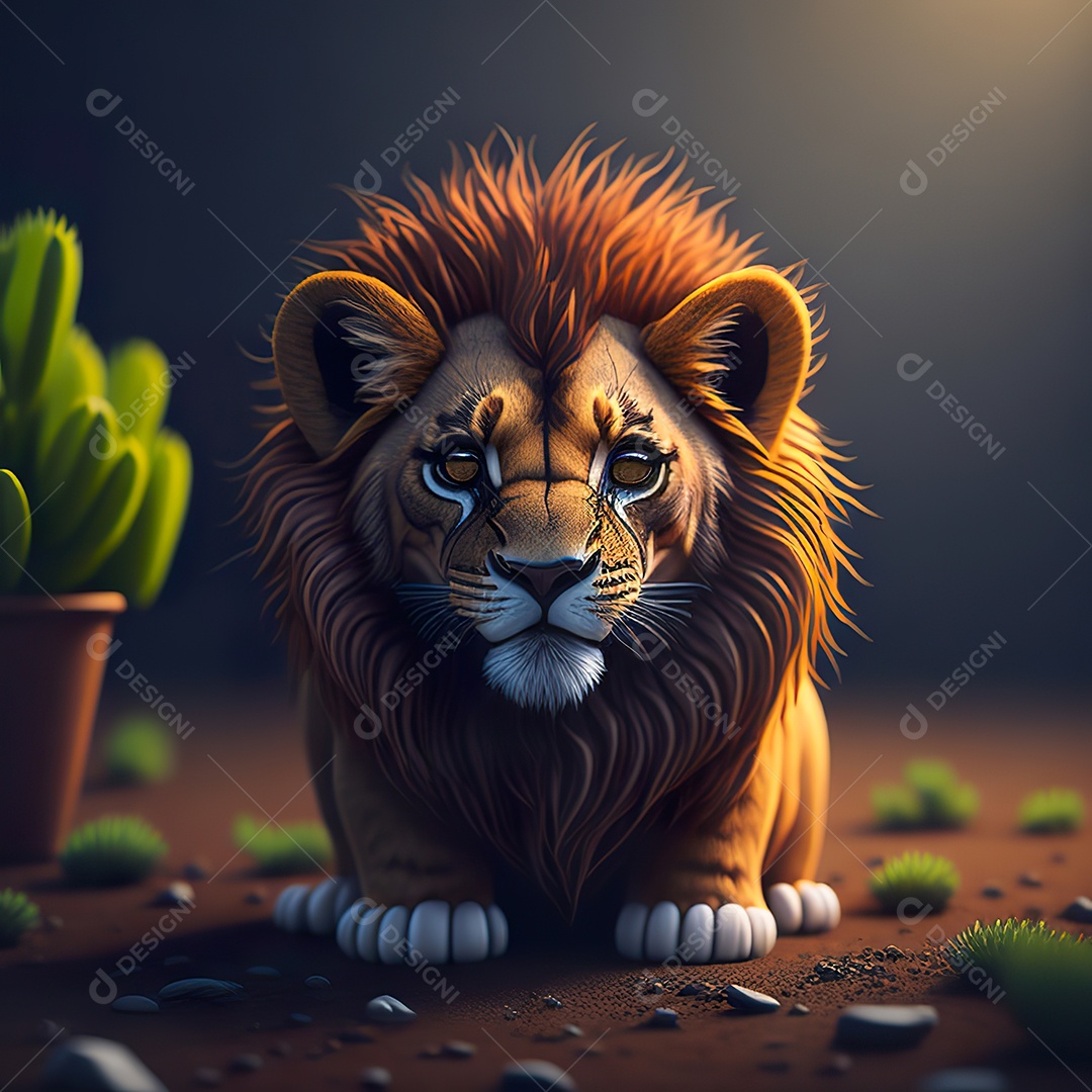 Desenho realista de tigre fofinho