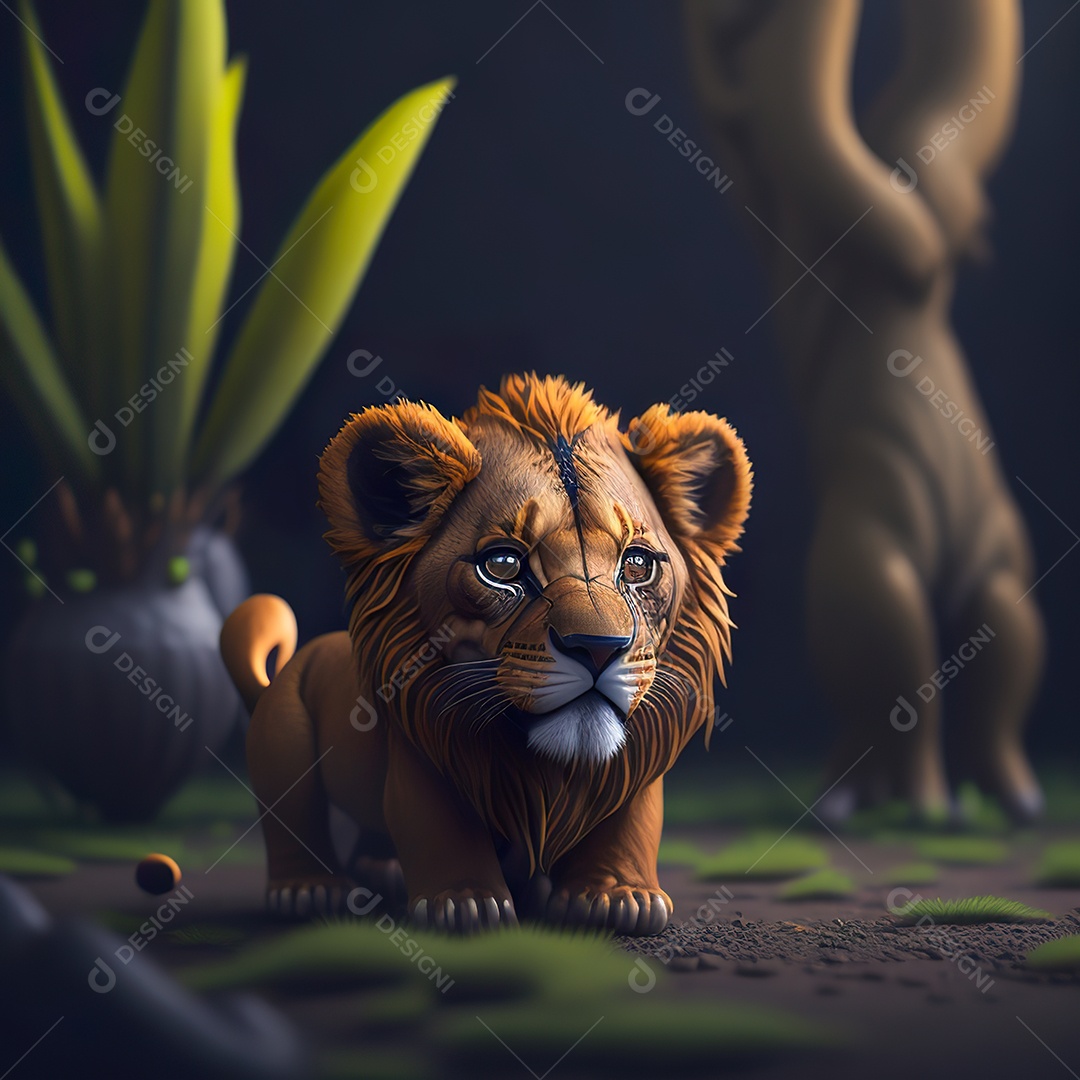 Desenho realista de tigre fofinho