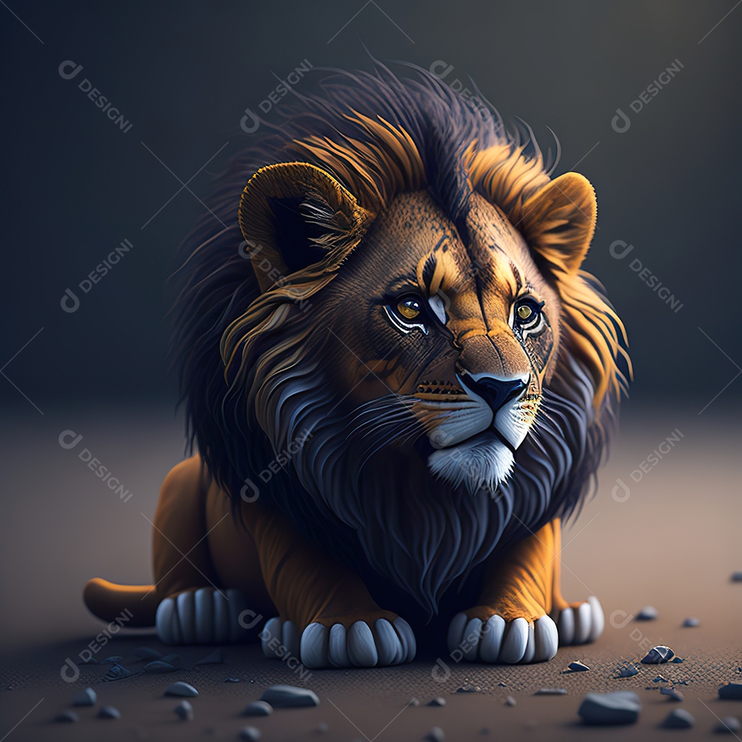 Desenho realista de tigre fofinho