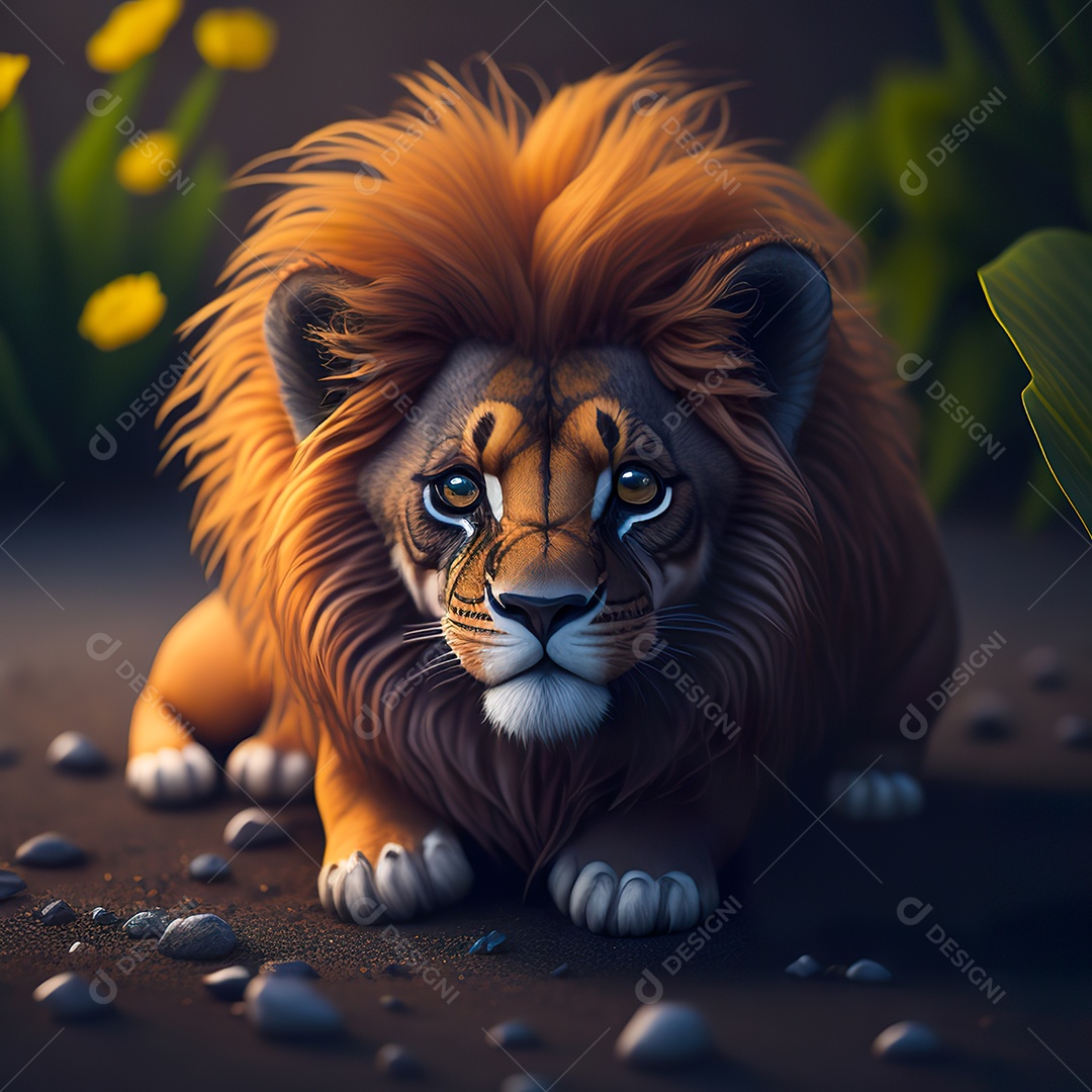 Desenho realista de tigre fofinho