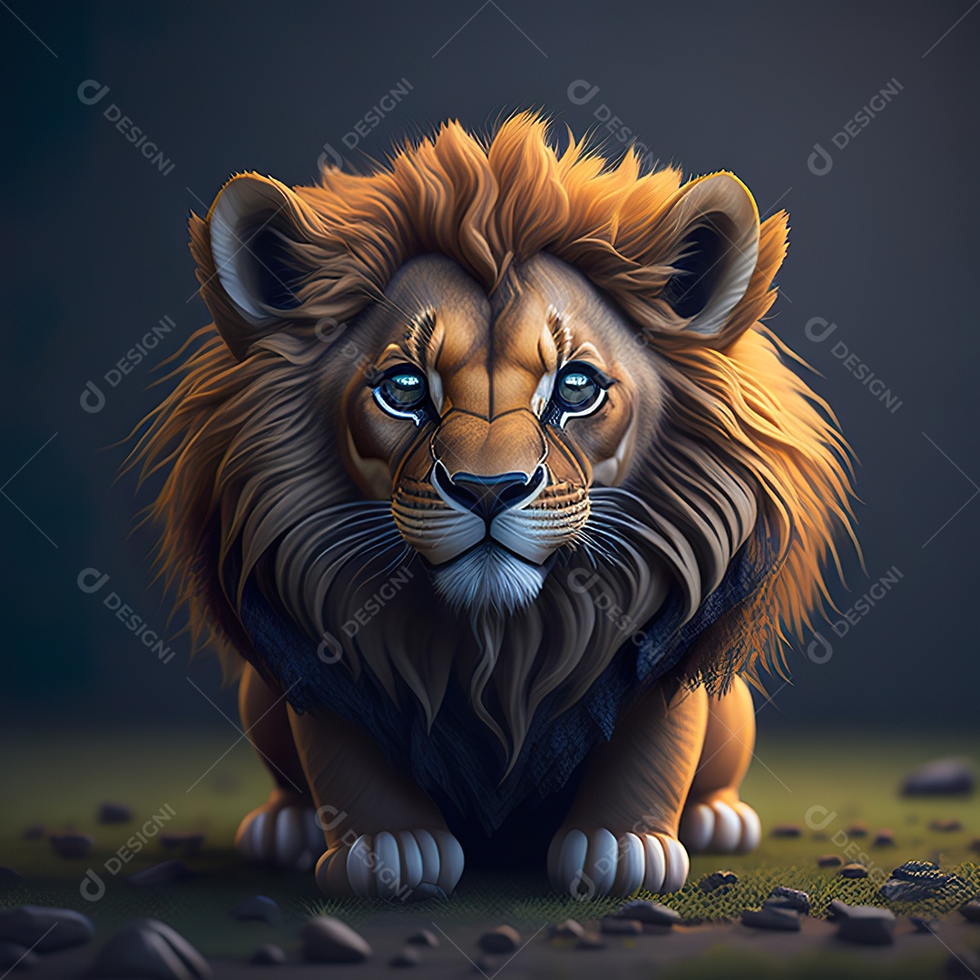 Desenho realista de tigre fofinho