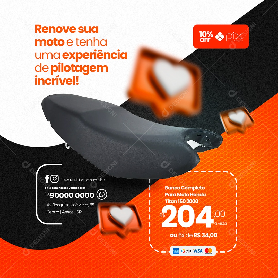 Renove Sua Moto Banco Completo Oficina De Moto Dia Dos Pais Social Media PSD Editável