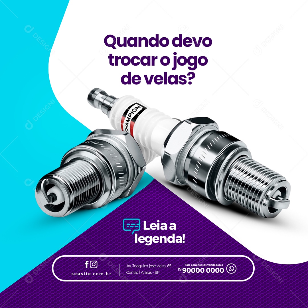 Quando Devo Troca O Jogo De Velas Oficina De Moto Social Media PSD Editável