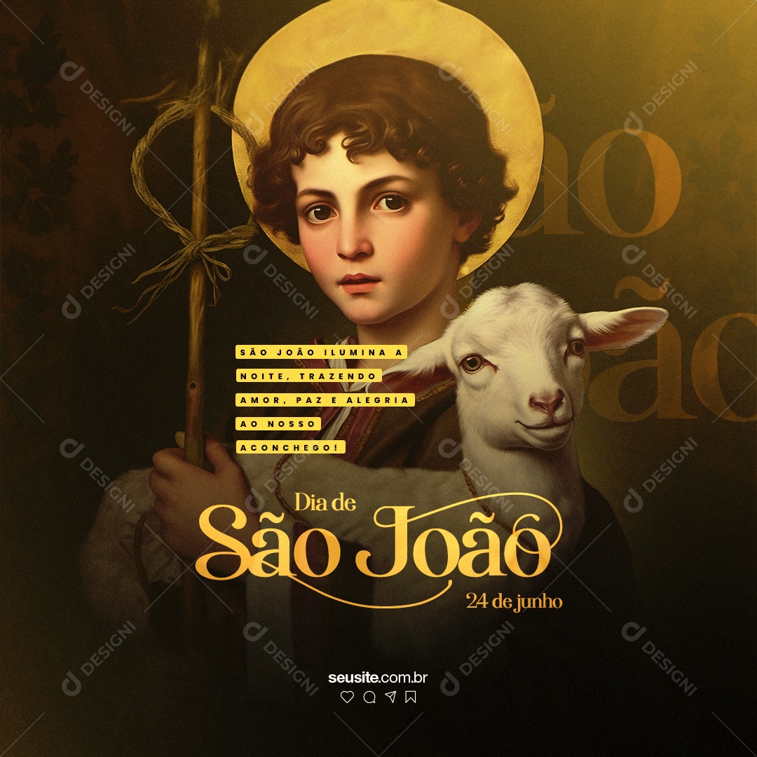 Ilumina A Noite Trazendo Amor Paz e Alegria Dia De São João Social Media PSD Editável
