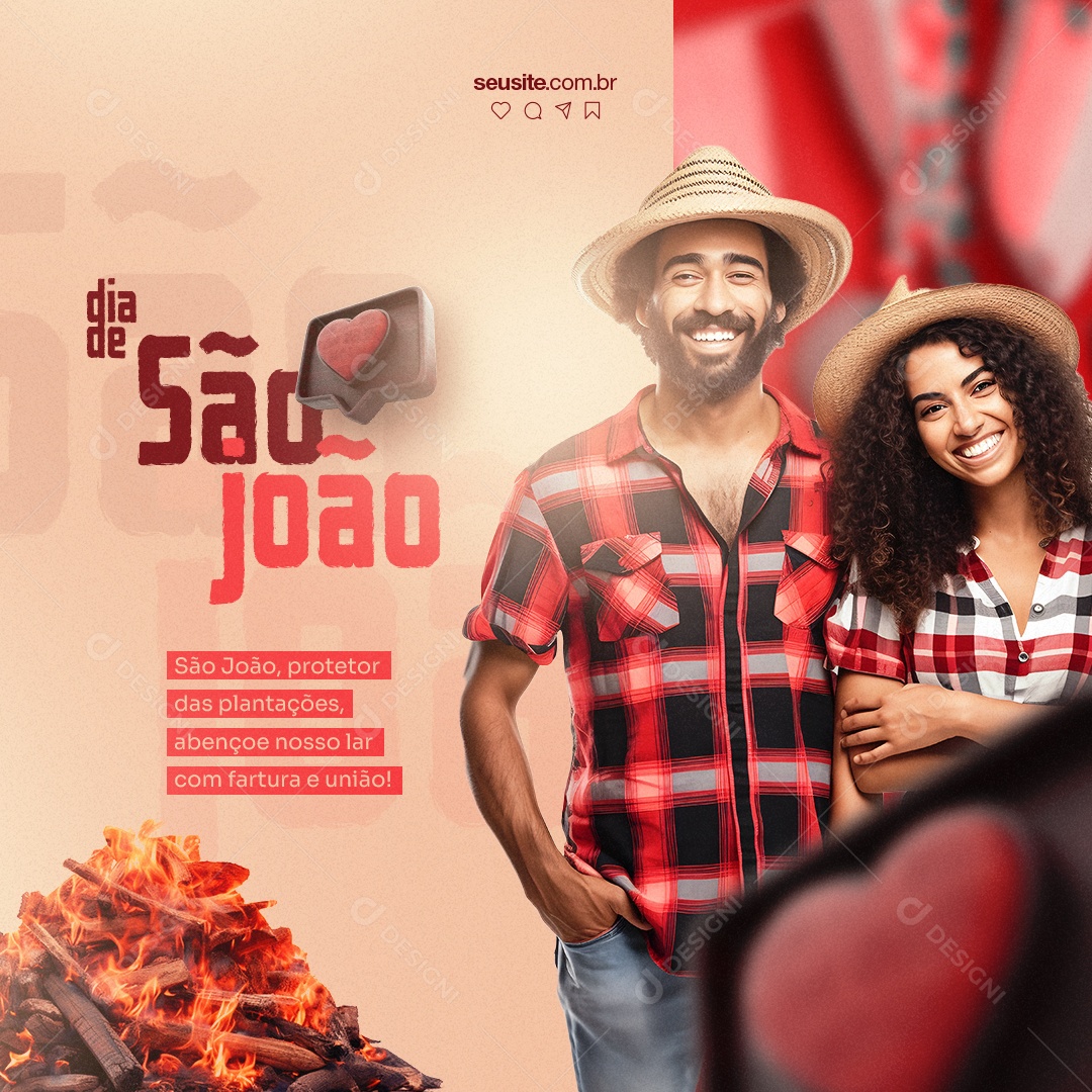 São João Protetor Das Plantações 24 De Junho Dia De São João Social Media PSD Editável