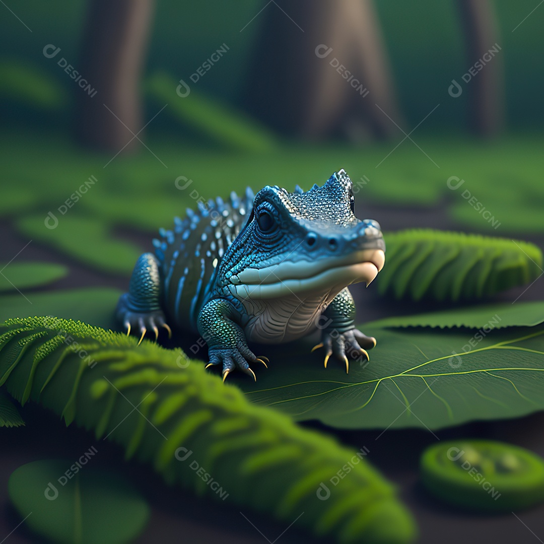 Desenho realista de jacaré