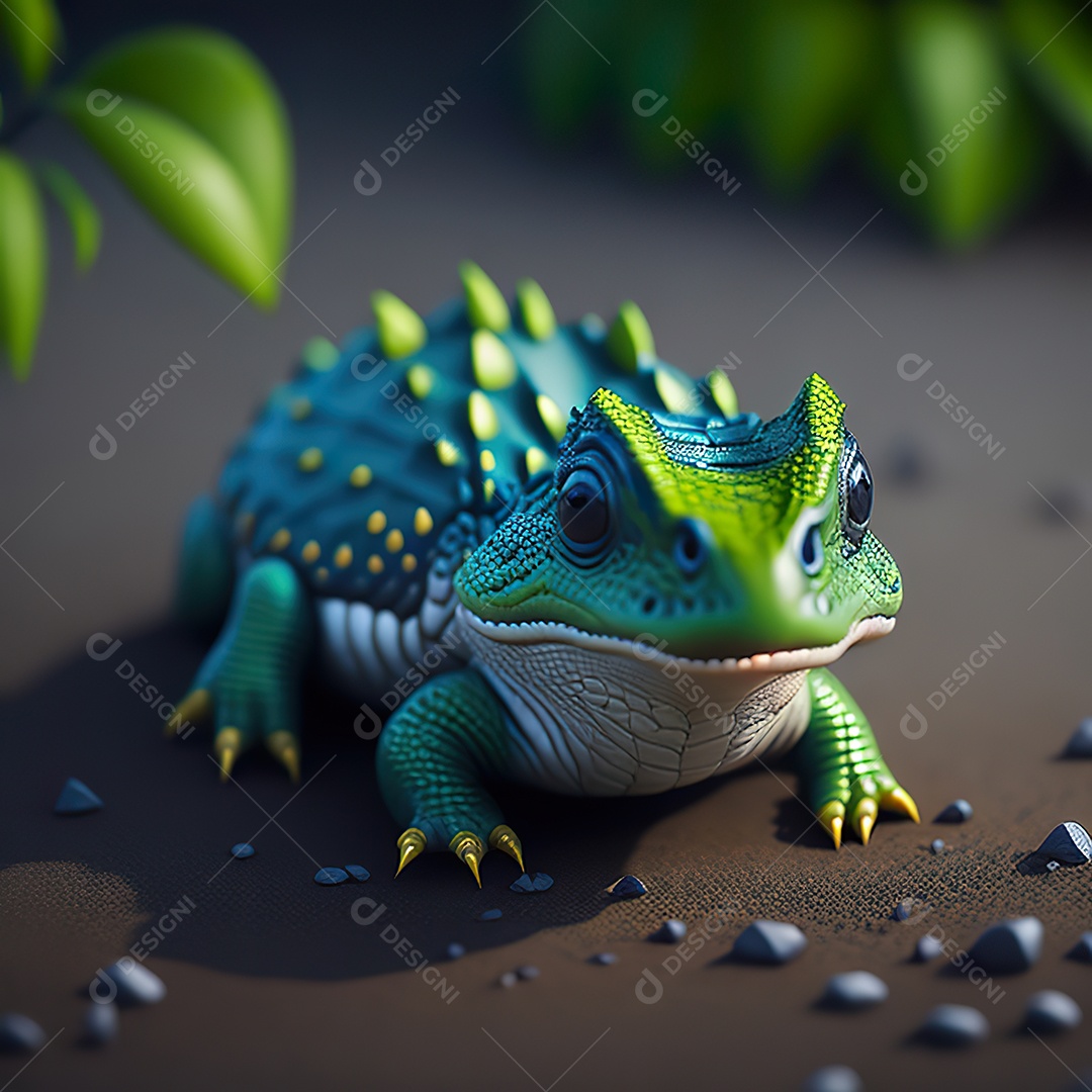 Desenho realista de jacaré