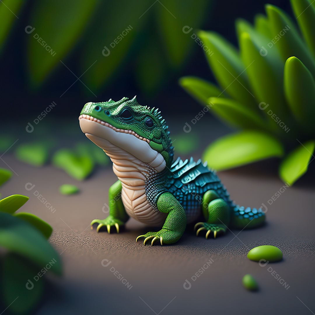 Desenho realista de jacaré