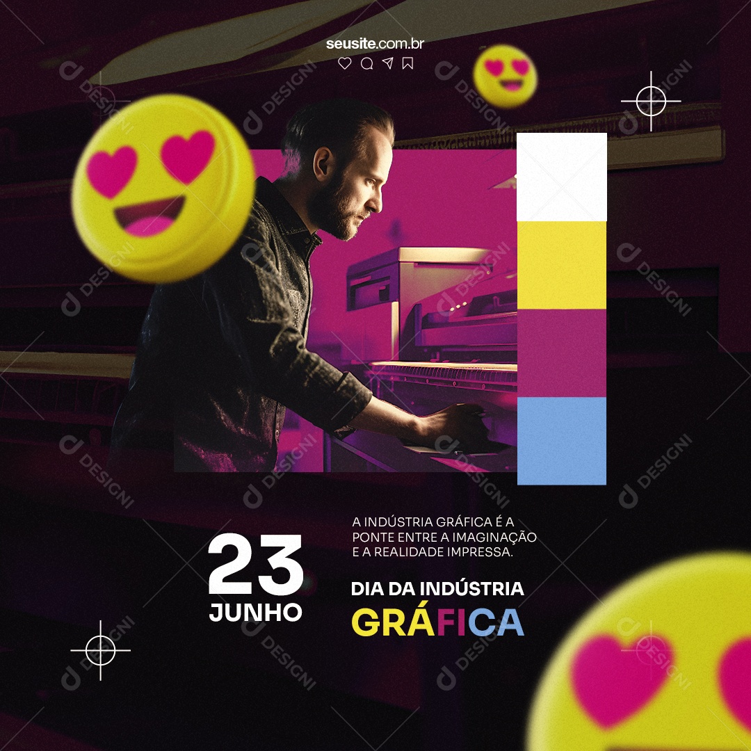 A Indústria Gráfica É A Ponte Entre A Imaginação E A Realidade Dia Da Indústria Gráfica Social Media PSD Editável