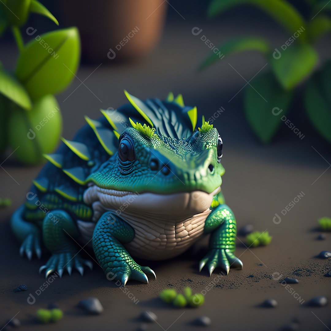 Desenho realista de jacaré