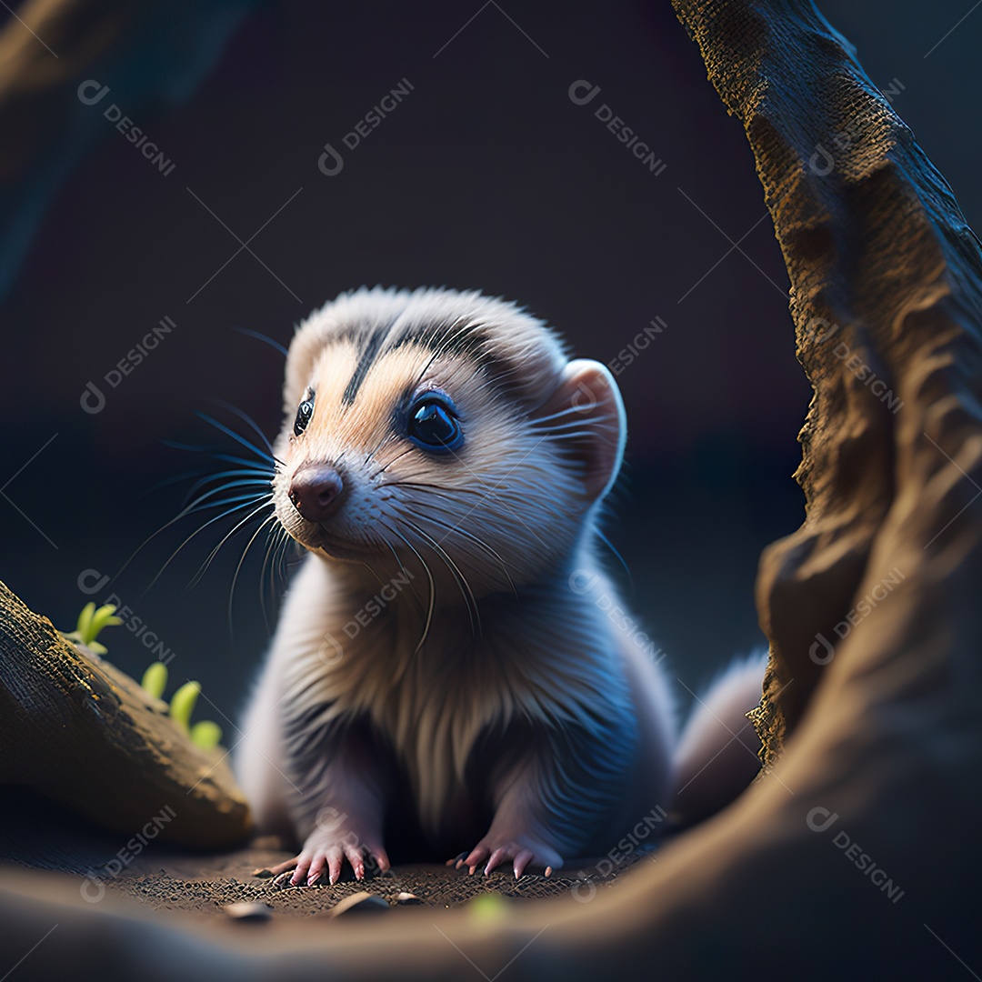 Imagem realista de furão