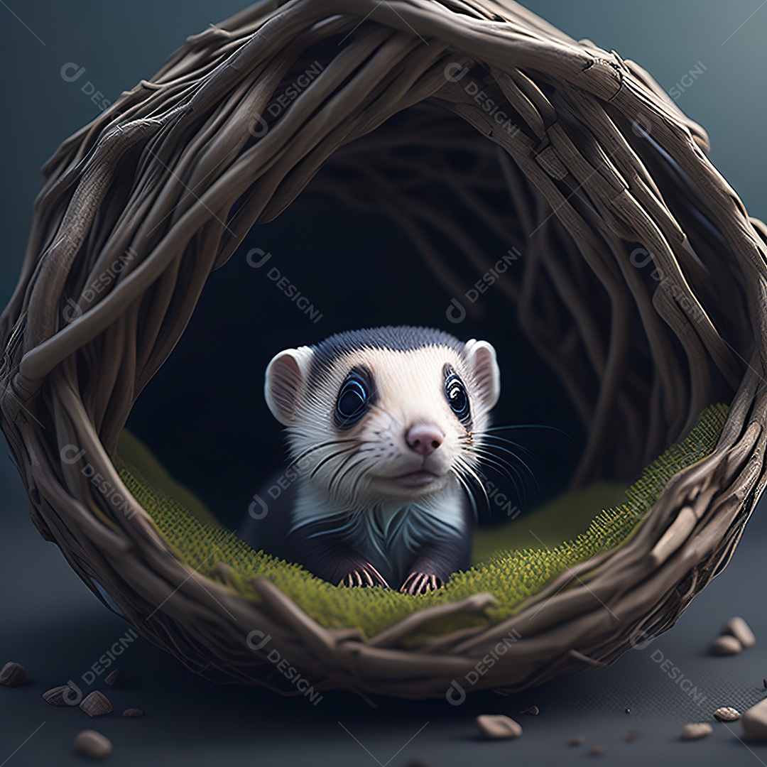 Imagem realista de furão