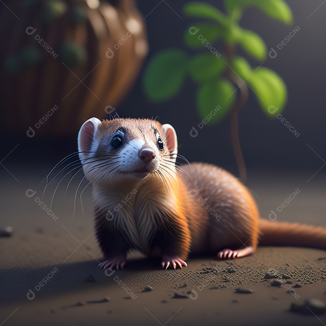 Imagem realista de furão