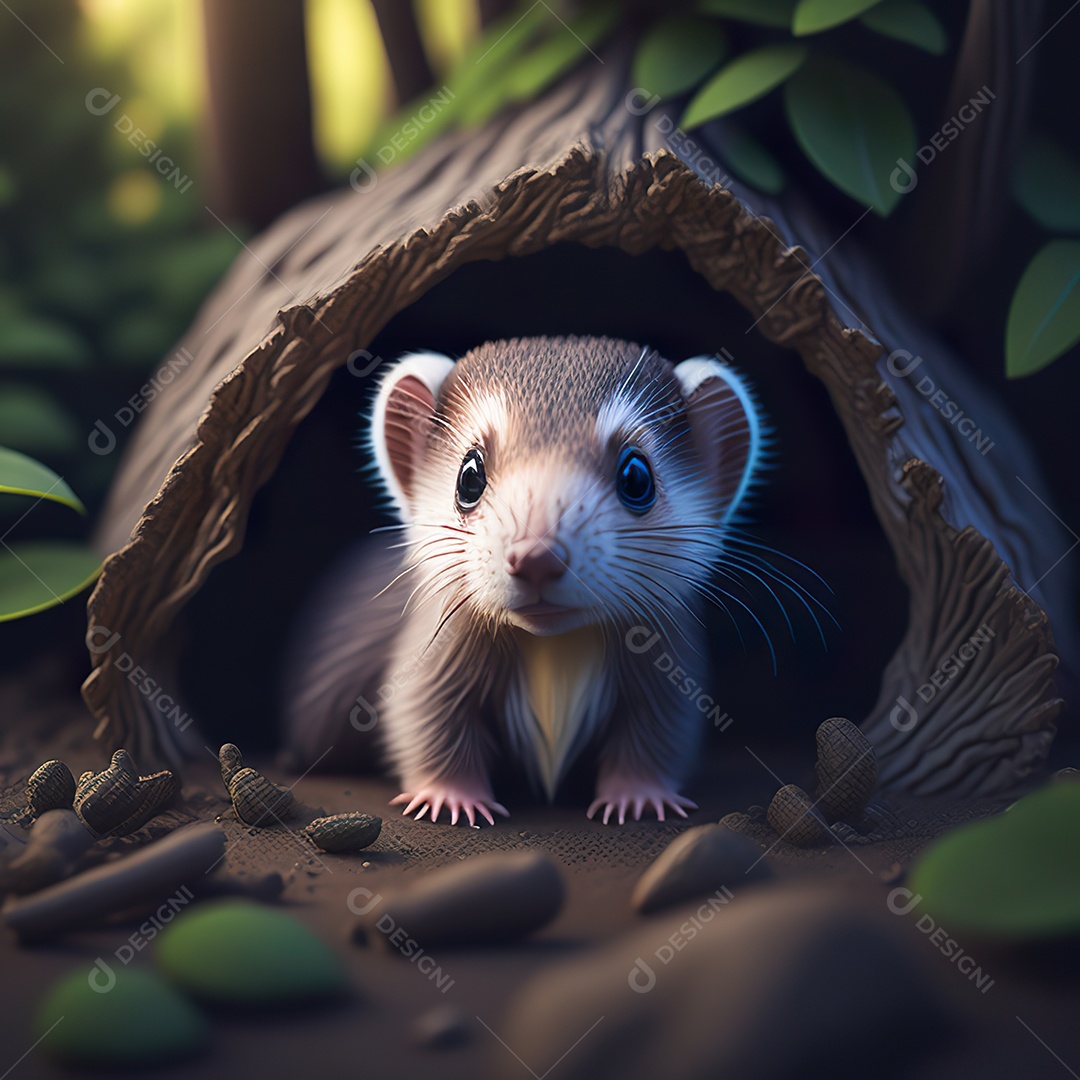 Imagem realista de furão