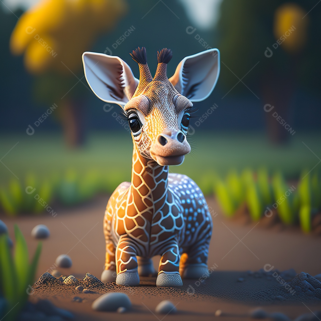 Imagem realista de girafa