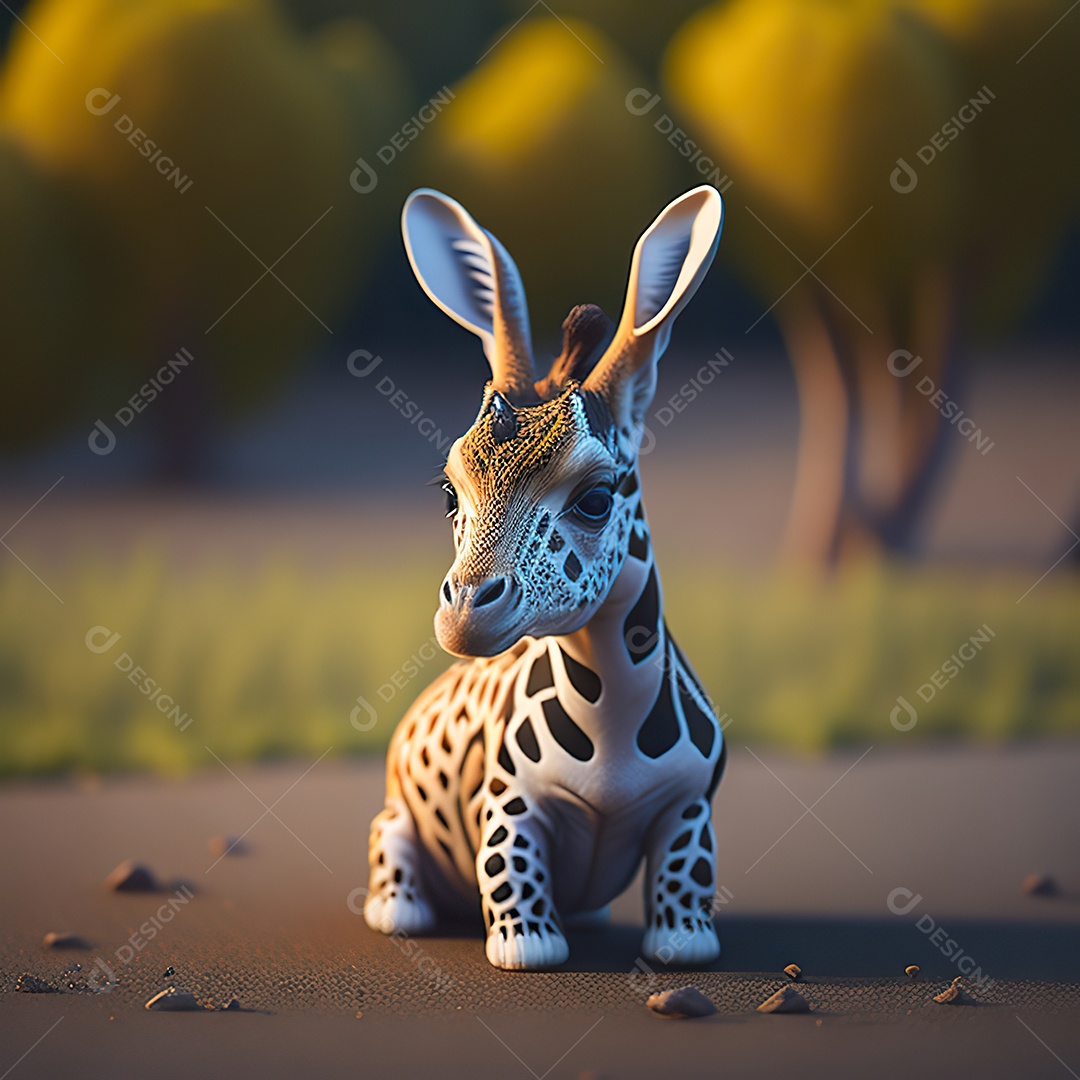 Imagem realista de girafa