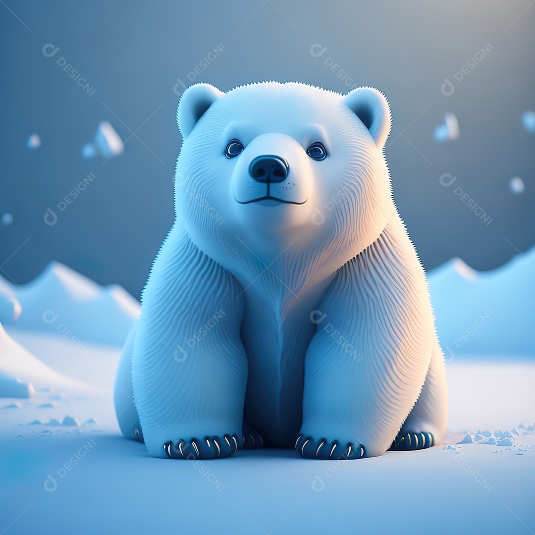 Imagem realista de urso polar