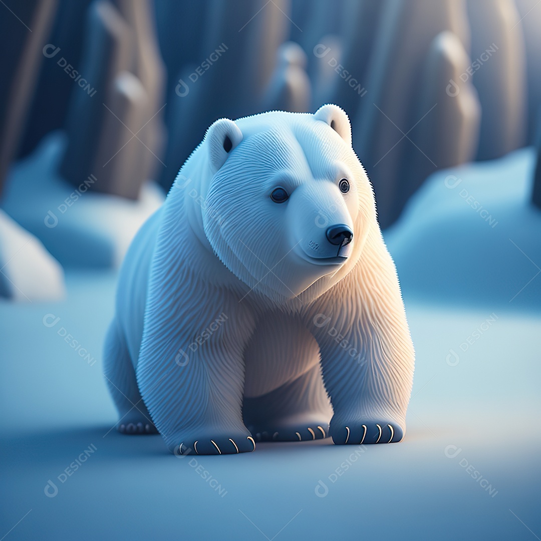 Imagem realista de urso polar