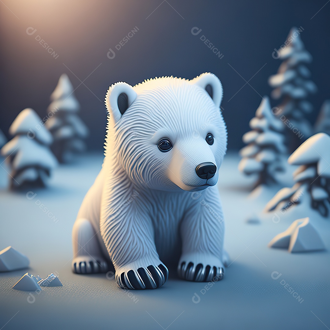 Imagem realista de urso polar