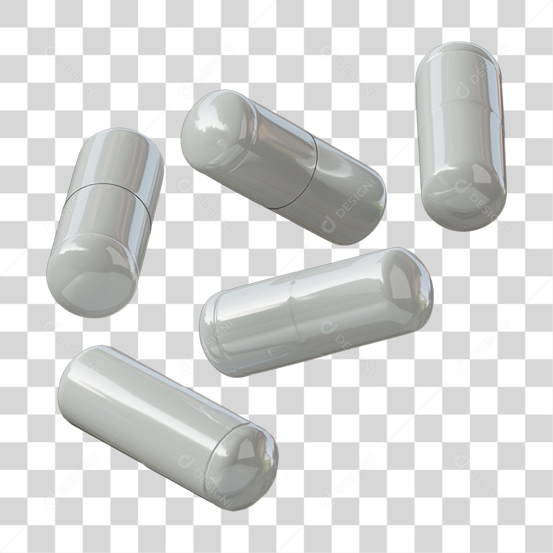 Cápsula Branca de Remédio PNG Transparente