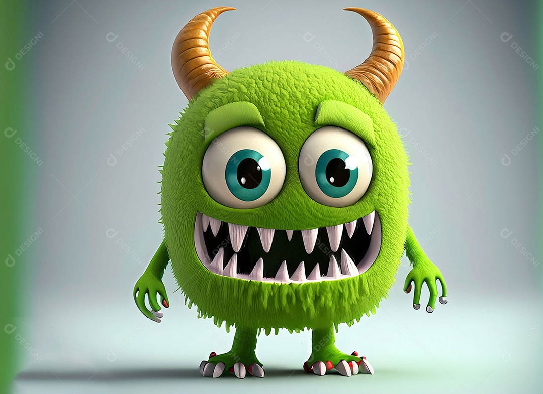 Um bonito e vibrante animal de pelúcia com pelagem colorida e grandes olhos expressivos