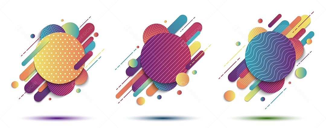 Conjuntos de Formas Coloridas Vetor EPS