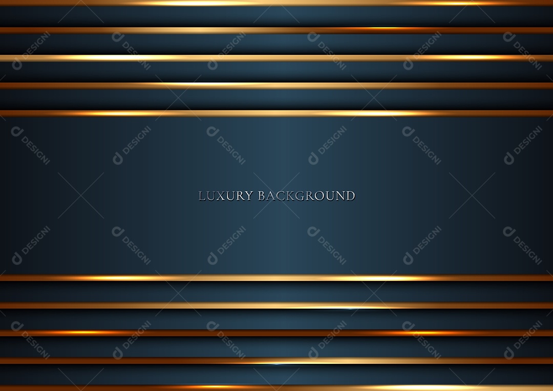 Background Listras Azuis Escuras Com Linhas Douradas Na Formas Abstrata Vetor EPS