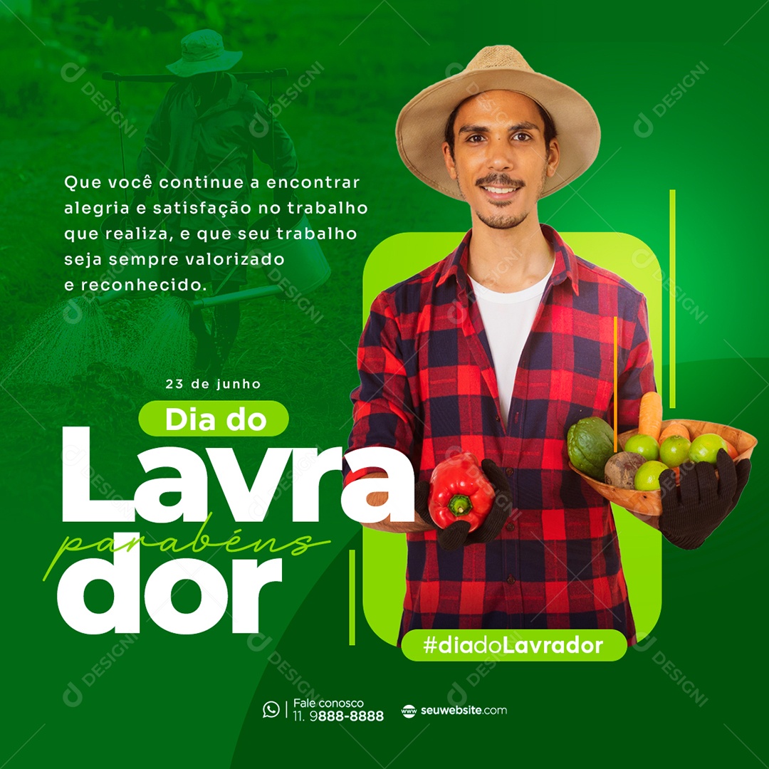 Social Media Valorizado e Reconhecido Dia Do Lavrador PSD Editável