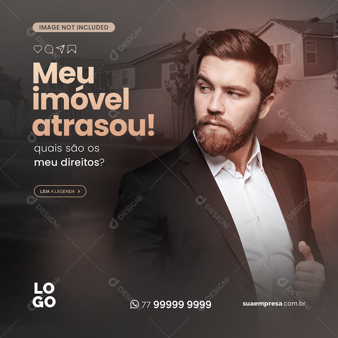 Meu Imóvel Atrasou Quais São os Meu Direitos Social Media PSD Editável