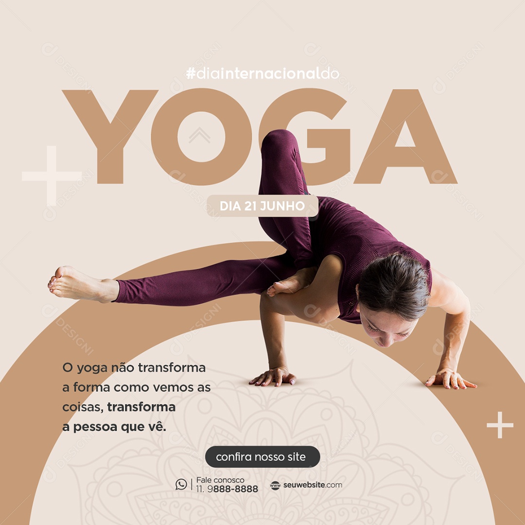 Transforma a Pessoa Que Você Vê Dia Internacional Do Yoga Social Media PSD Editável