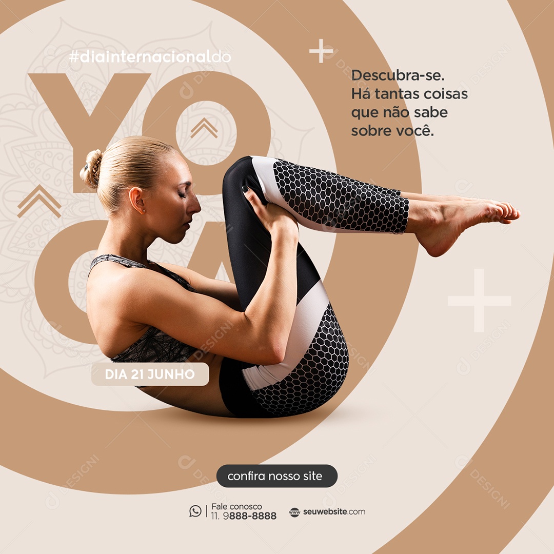 Dia Internacional Do Yoga 21 De Junho Social Media PSD Editável