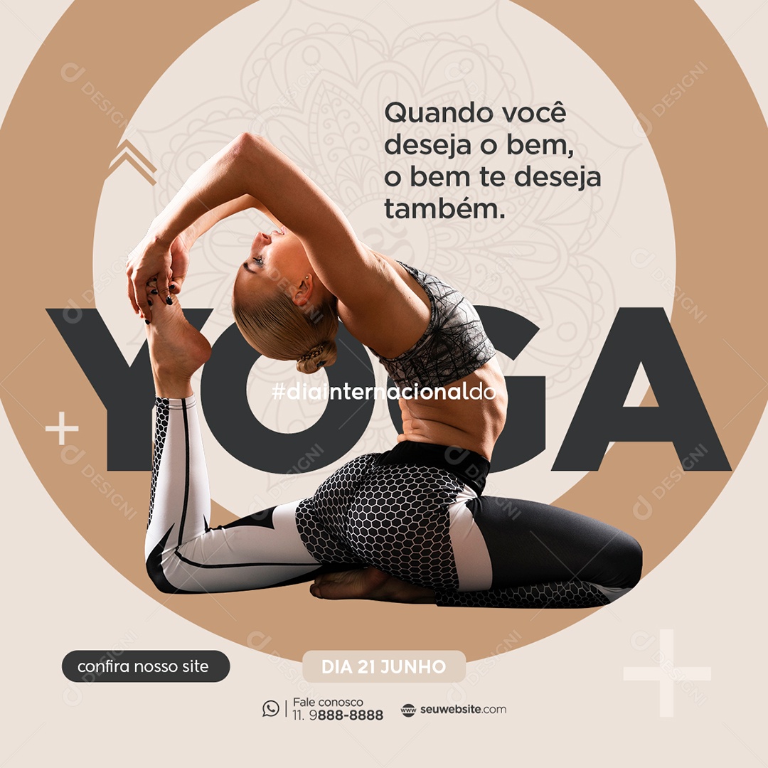 Social Media Deseja O Bem Dia Internacional Do Yoga 21 De Junho PSD Editável