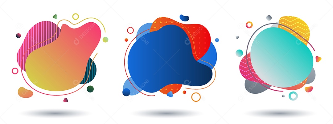 Conjunto de Forma de Gradiente Colorida Fluida Vetor EPS