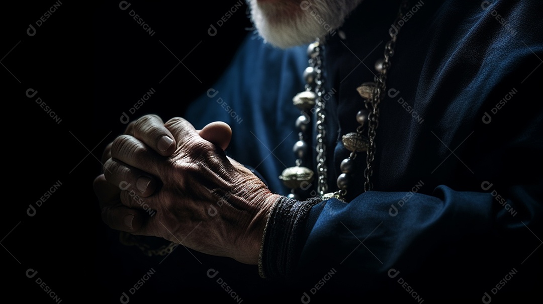 Detalhes padre com vestimentas para igreja católica