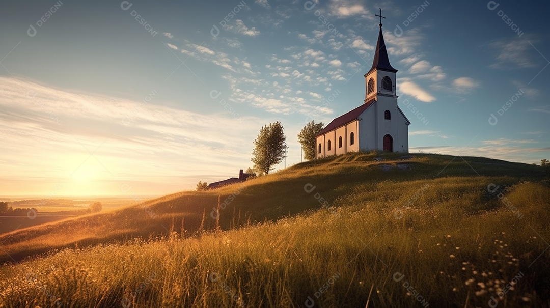 Edifício de uma igreja católica no campo