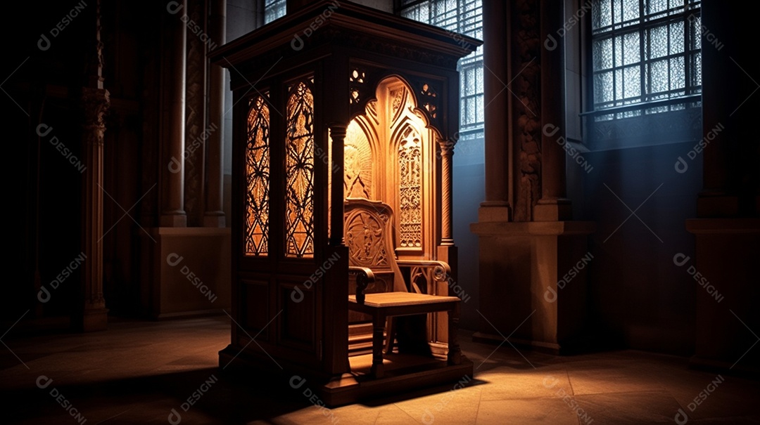 Detalhes da capeta em igreja católica