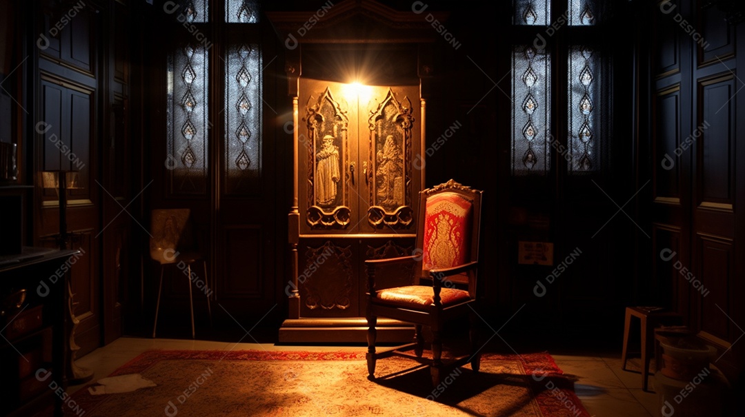 Detalhes da capeta em igreja católica