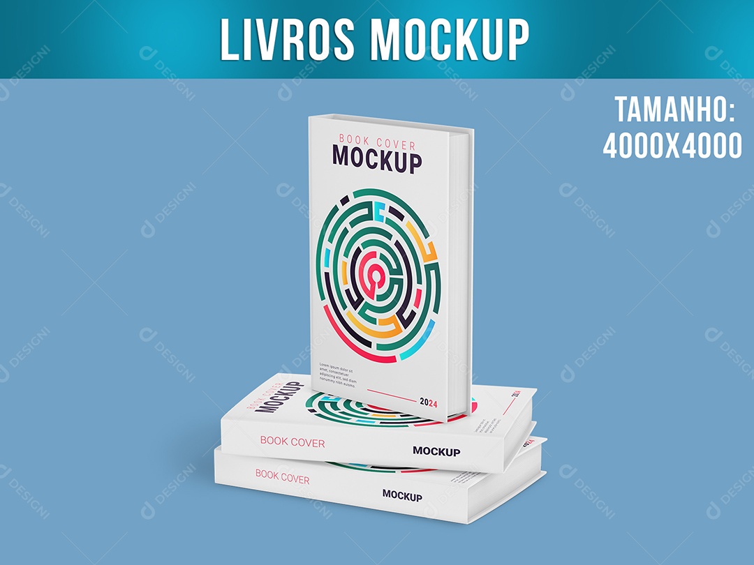 Livros Mockup Escritor Leitura Palavras Capítulos Autor PSD Editável