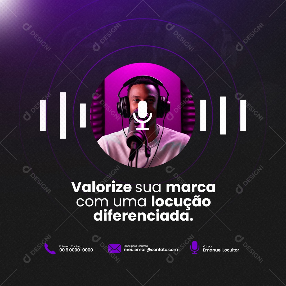 Valorize Sua Marca Com Uma Locução Diferenciada Locutor Social Media PSD Editável