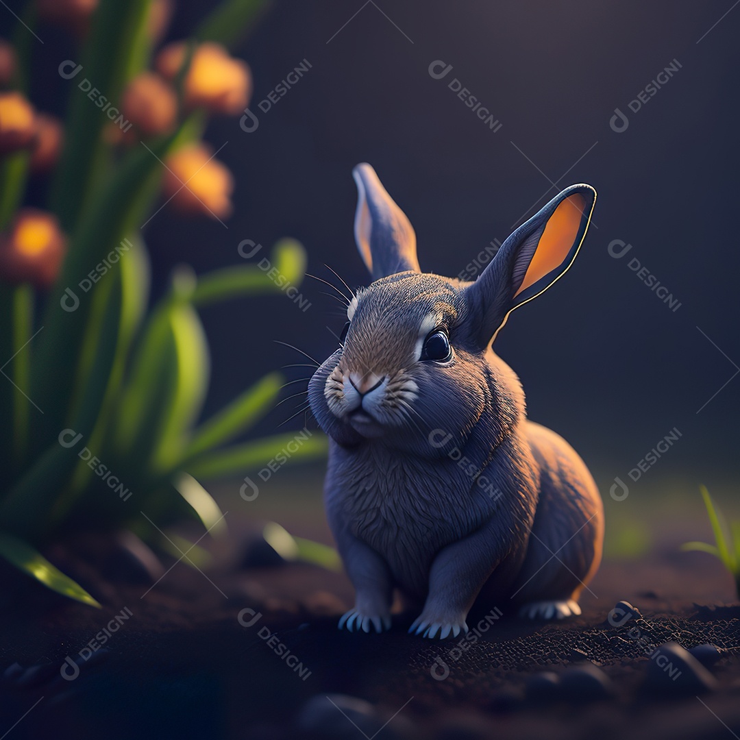 Imagem realista de coelho