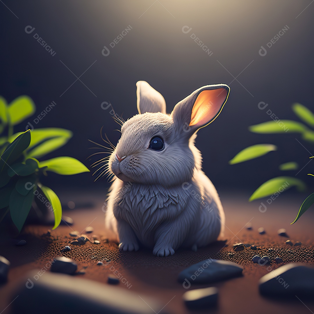 Imagem realista de coelho