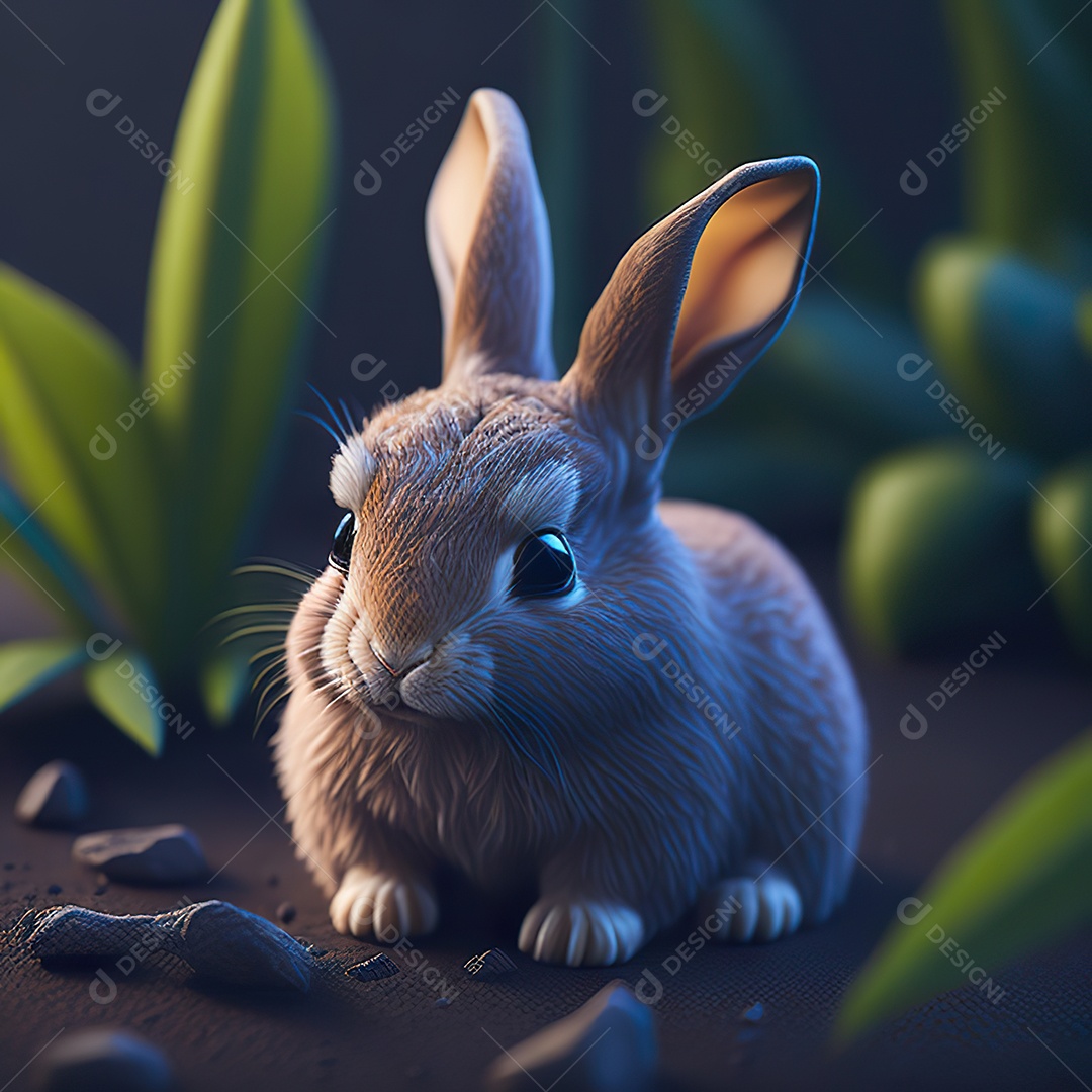 Imagem realista de coelho