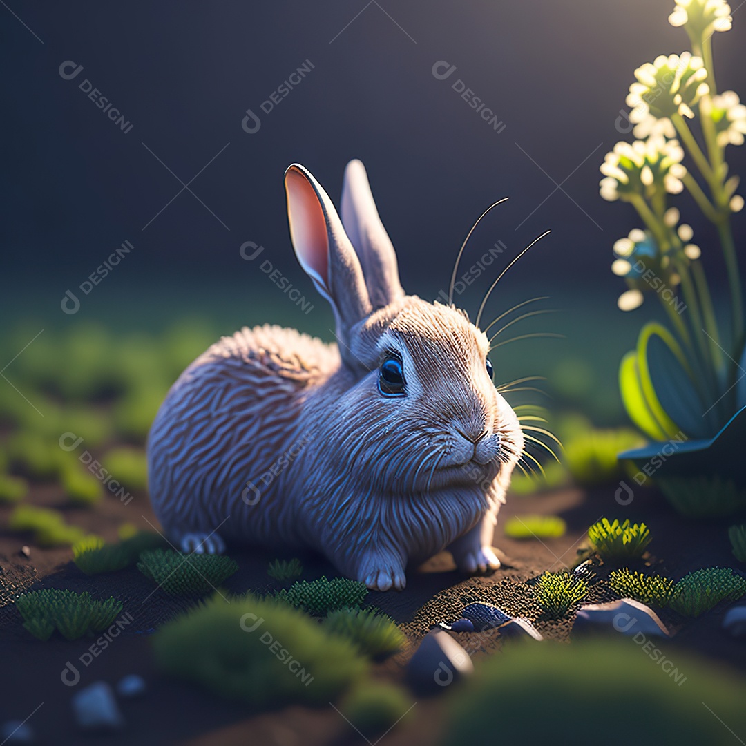 Imagem realista de coelho