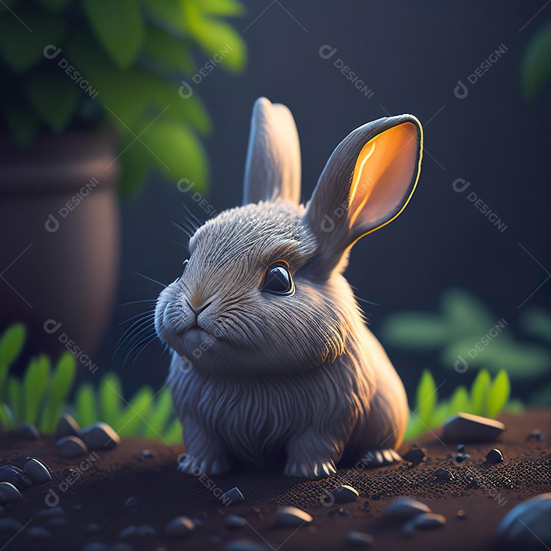 Imagem realista de coelho