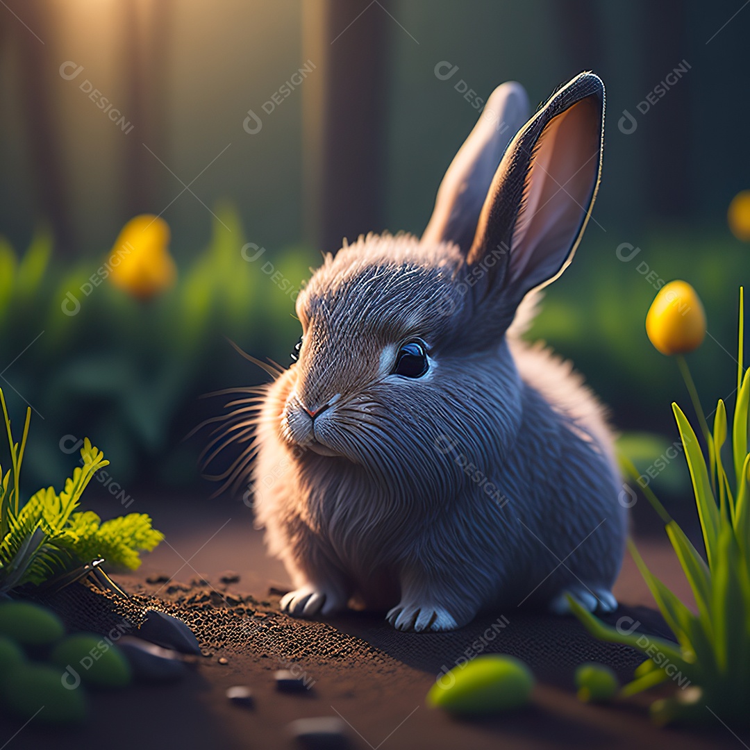 Imagem realista de coelho