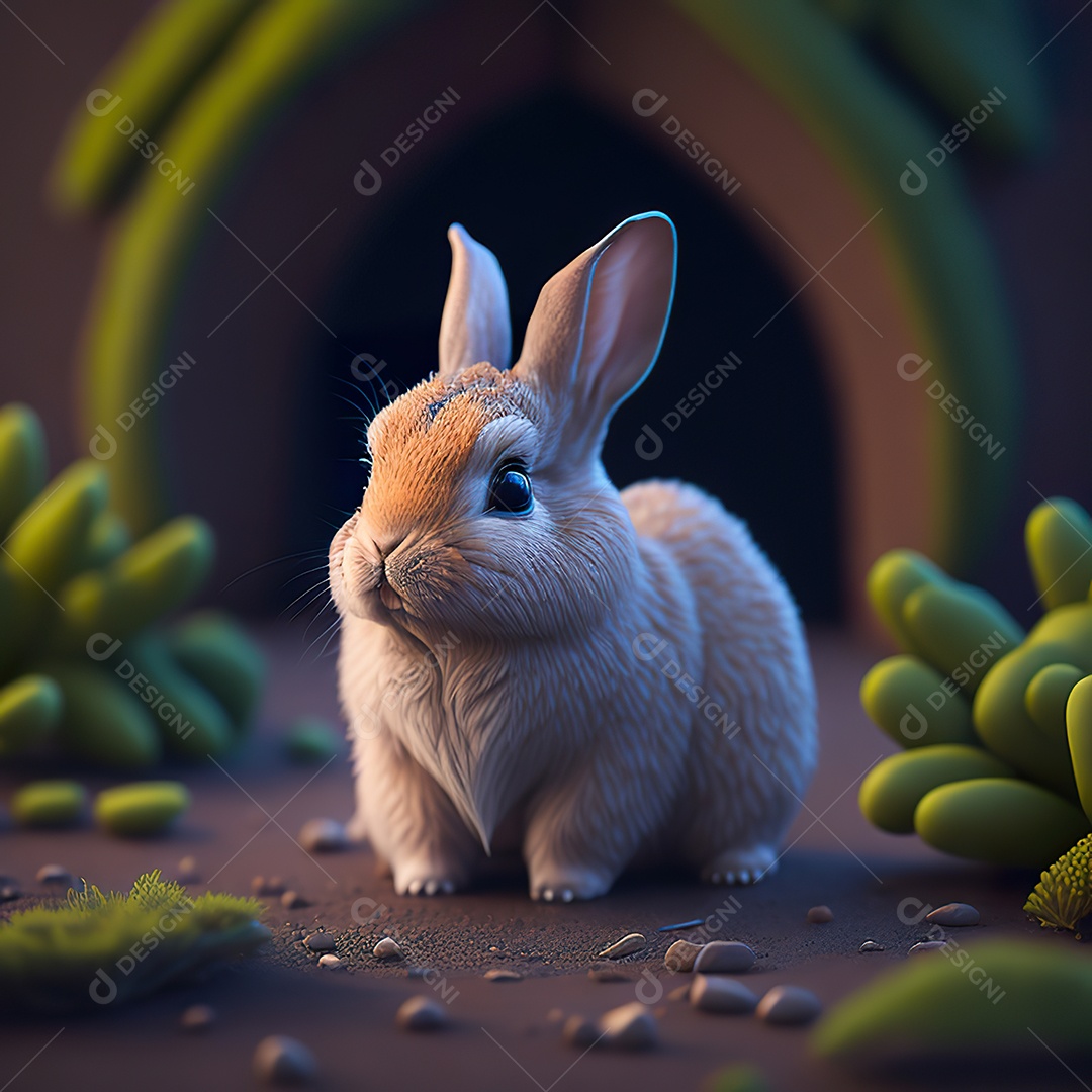 Imagem realista de coelho