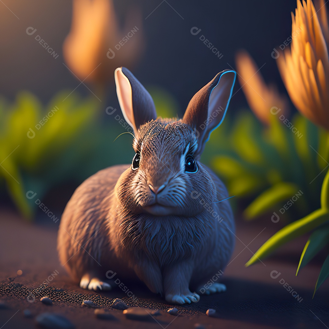 Imagem realista de coelho