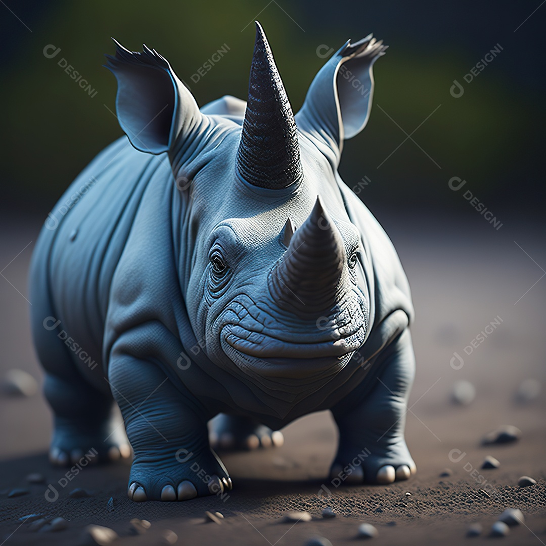 Imagem realista de lindo pequeno rinoceronte