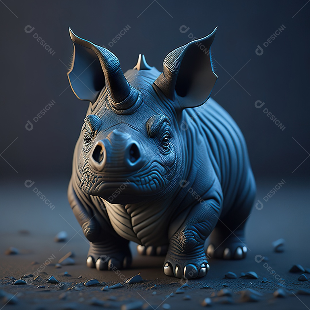 Imagem realista de Lindo pequeno rinoceronte