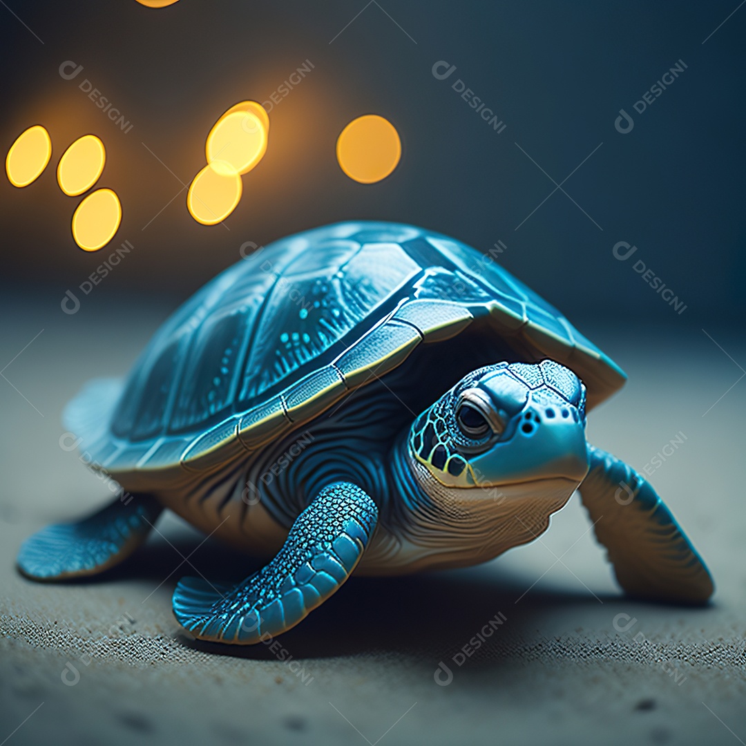 Imagem realista de linda pequena tartaruga marinha